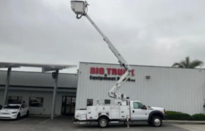 White bucket Truck